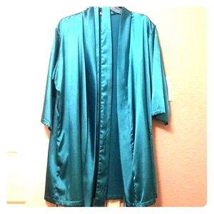 Aqua Satin Robe